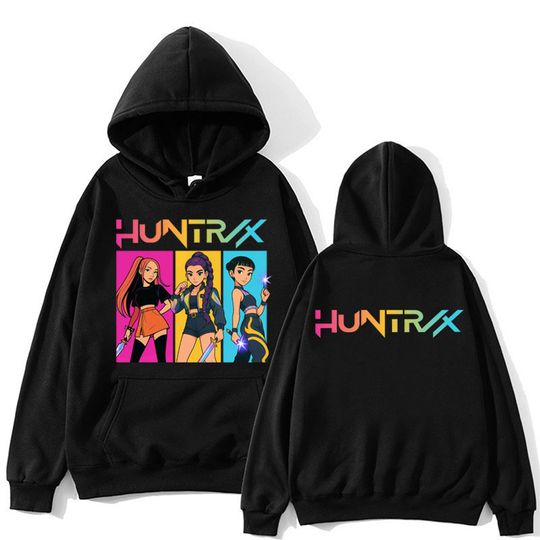 Hot Kpop Anime Demon Hunters Huntrix Girls Hoodies Men Women Trend Manga Sweatshirt Oversized Fleece Casual Sportwear Streetwear
