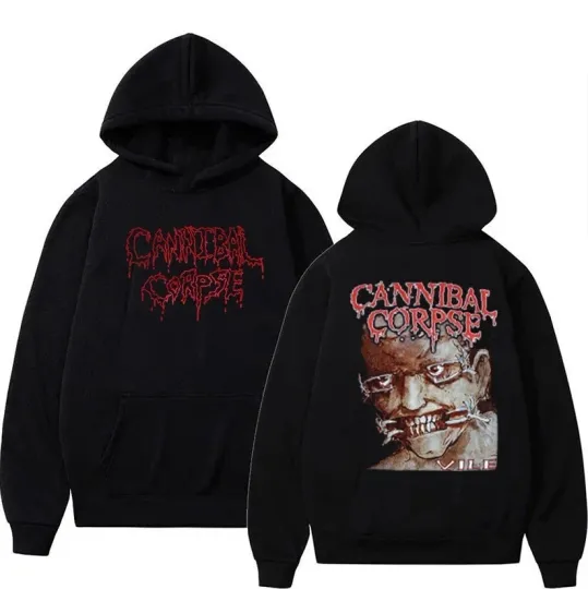 Discover Cannibal Corpse Hoodie 2 side men Black Cotton N1E25