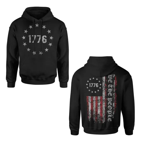 Discover We The People 1776 American Flag Patriotic Hoodie Sweatshirt 2 Side Print