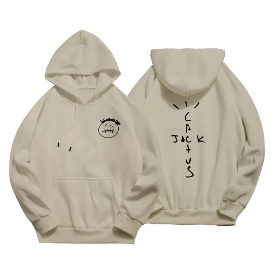 Vintage Cactus Jack Traviss Scot Rapper  Merch Sand Hoodie 2 Side Fan Gift S-5XL