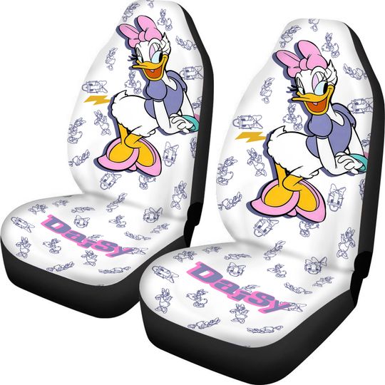 Daisy Duck Car Seat Cover, Disney Daisy Car Protector, Custom Car Cover