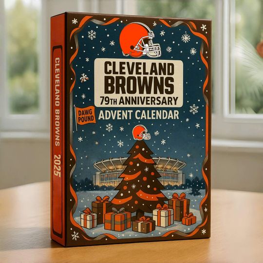 Cleveland Browns 79th Anniversary Acrylic Advent Calendar 2025 Christmas Decor Gift, 2D Acrylic Decor