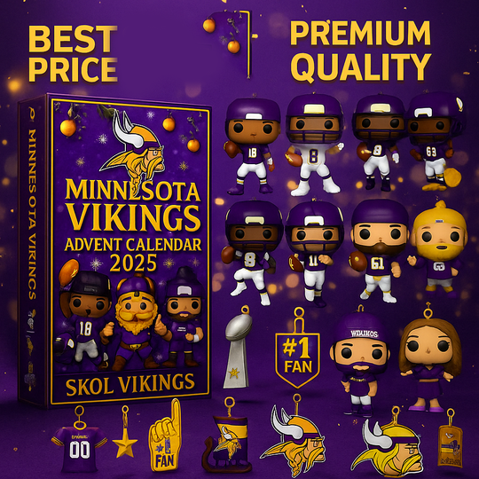 Minnesota Vikings 2025 Acrylic Advent Calendar Blind Box, 2D Acrylic Decor
