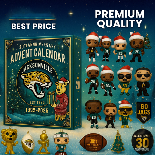Discover Jacksonville Jaguars Acrylic Advent Calendar 2025 30th Anniversary Christmas Gift, 2D Acrylic Decor
