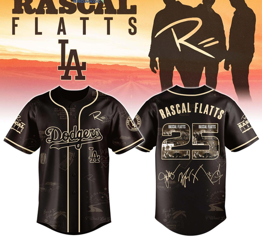 Los Angeles Dodgers Celebrating Rascal Flatts 25 Years Tour Jersey