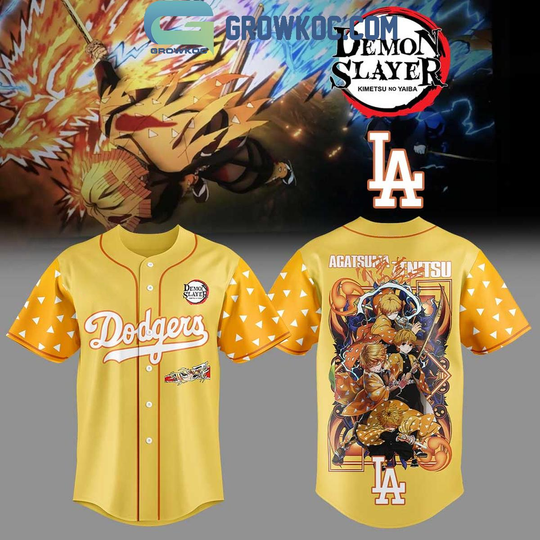 Los Angeles Dodgers x Agatsuma zenittsu demon Infinity Catsle 2025 Jersey