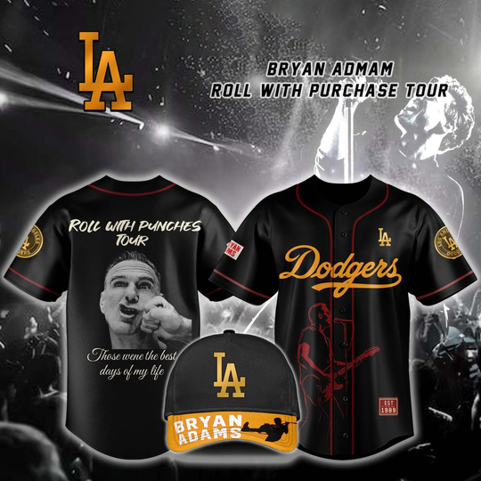 Los Angeles Dodgers x Bryan Adam Roll With Purchase Tour 2025 Jersey