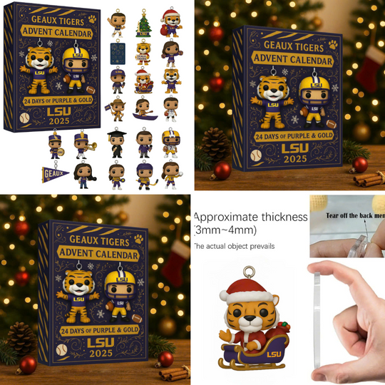Discover LSU Tigers 2025 Acrylic Advent Calendar Blind Box, 2D Acrylic Decor