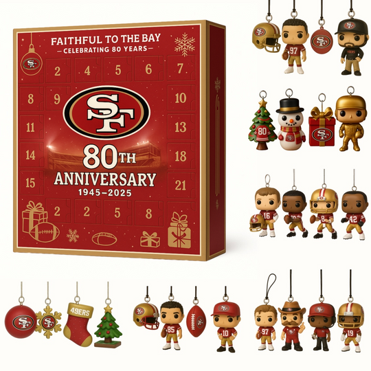 San Francisco 49ers Acrylic Advent Calendar 2025 – 80th Anniversary Edition, 2D Acrylic Decor