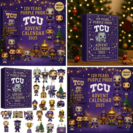 Discover TCU Horned Frogs Acrylic Advent Calendar 2025, 2D Acrylic Decor