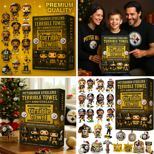 Discover Pittsburgh Steeler Terrible Towel Acrylic Advent Calendar 2025 50th Anniversary Christmas Gift, 2D Acrylic Decor