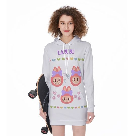 white christmas dresses Women's Zipper Hoodie Dress main image 0