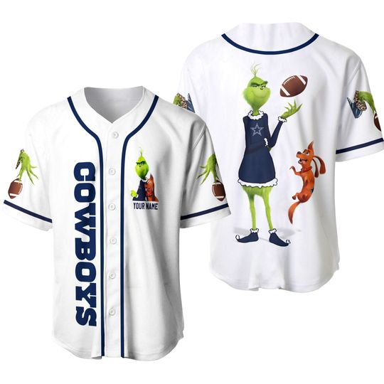 Dallas Cowboys Baseball Jersey Personalized Cowboys funny character With Ball Cowboys Gift
