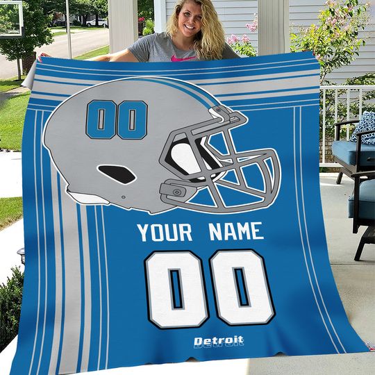 Detroit Football Personalized Blanket,Detroit Lion Football Blanket,Detroit Football Blanket,Detroit Lion Fans Gift,Sunday Football