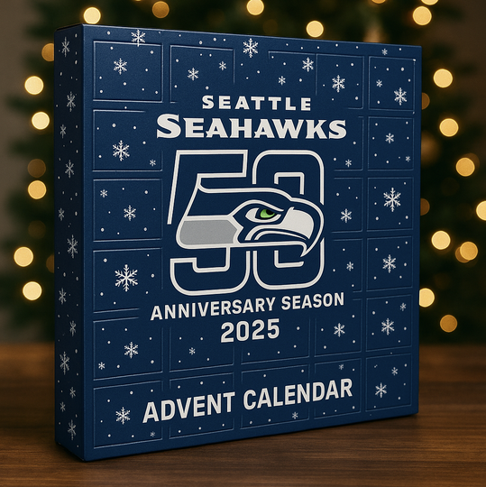 Discover Seattle Seahawks 2025 50th Anniversary Acrylic Advent Calendar Blind Box Christmas Gift, 2D Acrylic Decor