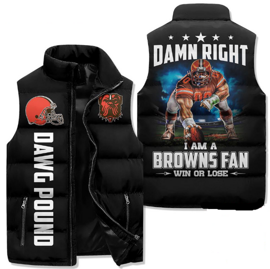 Cleveland Browns Sporty Mascot Design Sleeveless Jacket