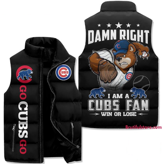Chicago Cubs Sporty Mascot Design Sleeveless Jacket