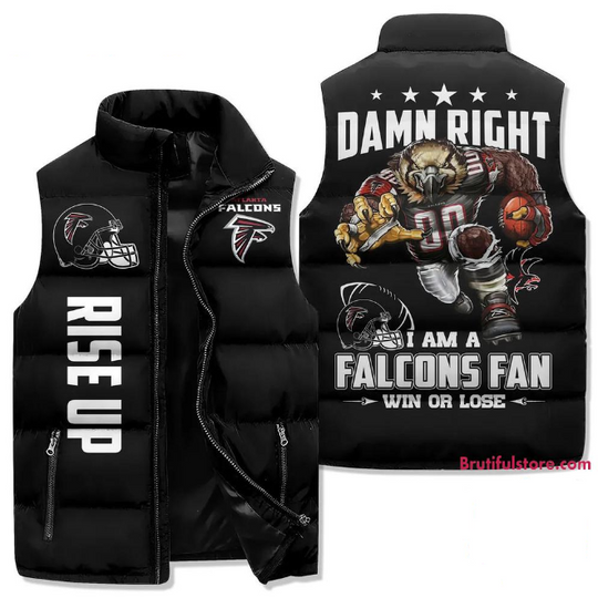 Atlanta Falcons Sporty Mascot Design Sleeveless Jacket