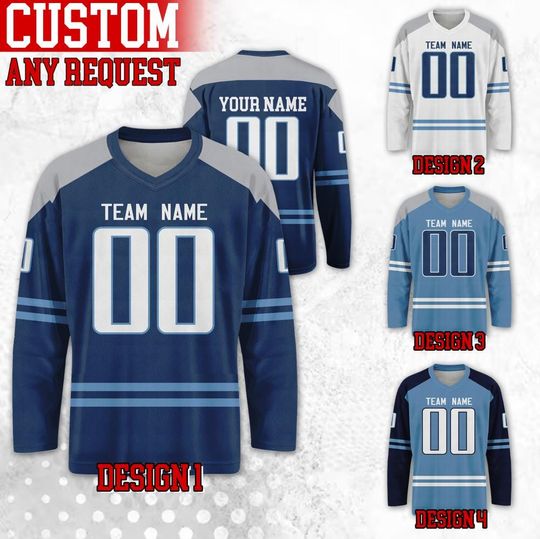 Discover Custom Famous Tennessee Football Team Hockey Jersey, Custom Name Number Team Titan Long Sleeve Jersey, Gift For Birthday