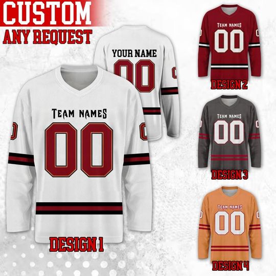 Discover Custom Famous Tampa Bay Football Team Hockey Jersey, Custom Name Number Team Buccaneer Long Sleeve Jersey, Gift For Birthday