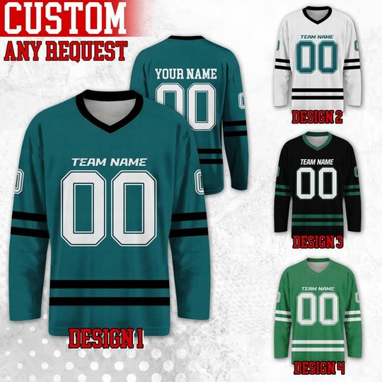 Discover Custom Famous Philadelphia Football Team Hockey Jersey, Custom Name Number Team Eagle Long Sleeve Jersey, Gift For Birthday