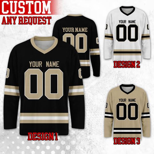Discover Custom Famous New Orleans Football Team Hockey Jersey, Custom Name Number Team Saint Long Sleeve Jersey, Gift For Birthday