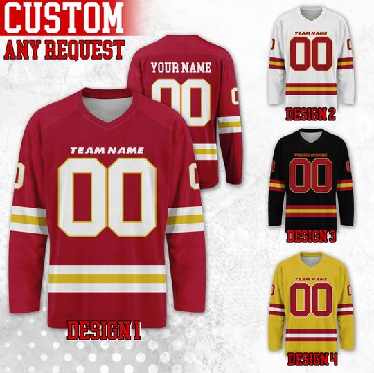 Discover Custom Famous Kansas Football Team Hockey Jersey, Custom Name Number Team Chief Football Long Sleeve Jersey, Gift For Birthday 211025N46