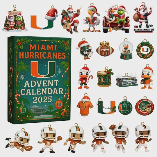 Discover Miami Hurricanes Advent Calendar 2025 | NCAA Football Christmas Box Set | Holiday Gift for Fans & Collectors | Team U Countdown