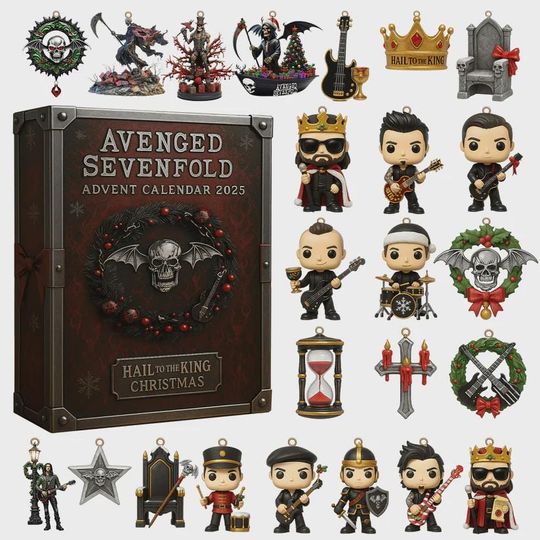 Discover Avenged Sevenfold Advent Calendar 2025 | Hail to the King Christmas Box | Metal Band Collectibles | Gift for Rock Fans