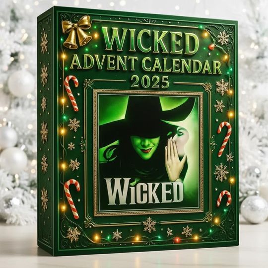 Discover Wicked Advent Calendar 2025, Christmas Countdown, Holiday Ornament Hanger, Wicked Musical Movie Merch, Xmas Tree Decor