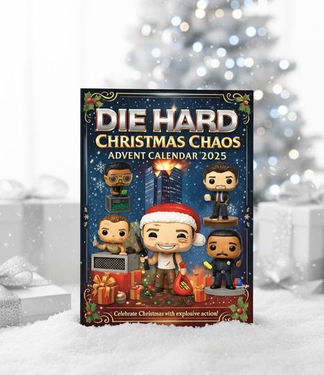 Discover Die Hard Advent Calendar 2025, Christmas Collectible Countdown Box, Movie Action Merch, Funny Holiday Gift Set for Fans