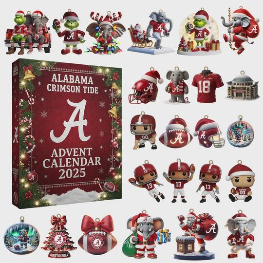 Albm Crimson Tide Advent Calendar 2025 | College Football Christmas Box | 24 Team Spirit Surprises | Gift for Albm Fans