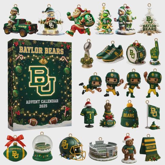 Baylor Bears Advent Calendar 2025 | College Football Christmas Box | 24 Team Spirit Surprises | Gift for Baylor Fans & Alumni