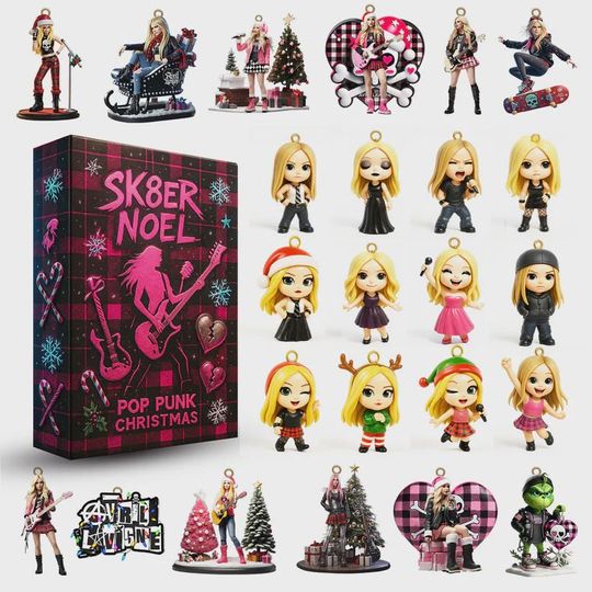 Discover Avril Lavigne Sk8er Noel Advent Calendar 2025 | Pop Punk Christmas Countdown | 24 Cute Rocker Surprises for Fans