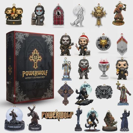 Discover Powerwolf Christmas Ornaments | Gothic Metal Werewolf Decor | Limited 2025 Edition | Dark Fantasy Holiday Tree Decorations