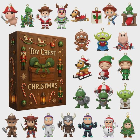 Discover Toy Chest Christmas Advent Calendar 2025  24 Mini Figures Holiday Countdown Box, Family Collectible Christmas Gift for Kids & Fans