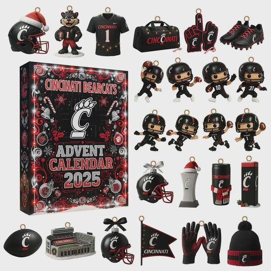 Discover Cincinnati Bearcats Inspired Advent Calendar 2025  College Football Fan Holiday Countdown Box, Sports Lover Gift & Festive Collectible