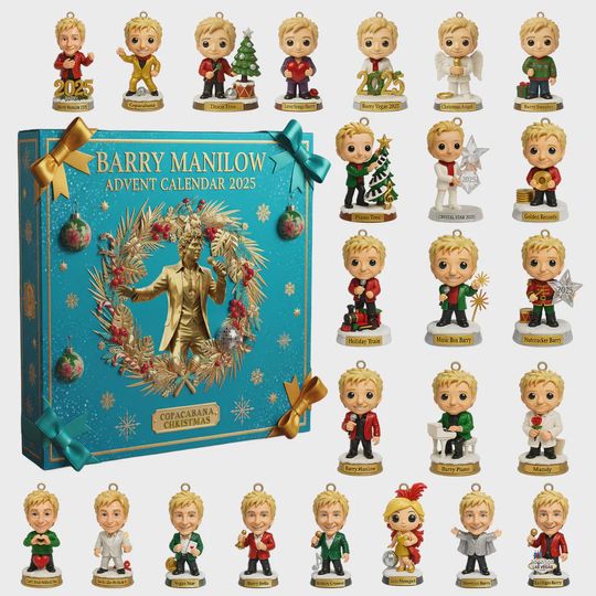 Discover Manilows Advent Calendar 2025  24 Music Collectibles & Ornaments, Copacabana Christmas Countdown Gift, Limited Edition Box