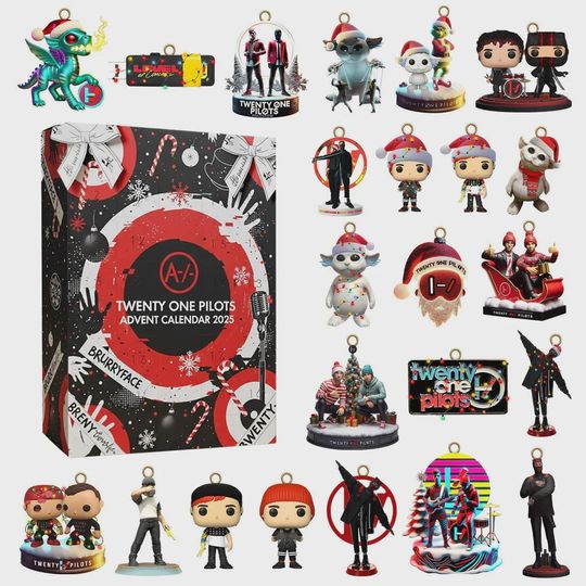 Discover Pilotss band Advent Calendar 2025  24 Mystery Figures & Ornaments, Music Band Christmas Countdown Gift, Blurryface Collectible Box