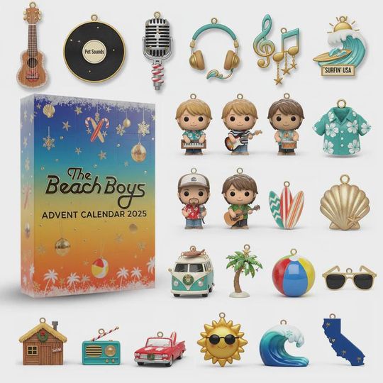 Discover The Beach Boys Advent Calendar 2025 | Retro Surf Pop Christmas Countdown Box | 24 Holiday Surprises for Music Lovers