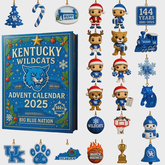 Discover Kentucky Wildcats Advent Calendar 2025  24 Days of Big Blue Surprises | Basketball Fan Christmas Countdown Gift