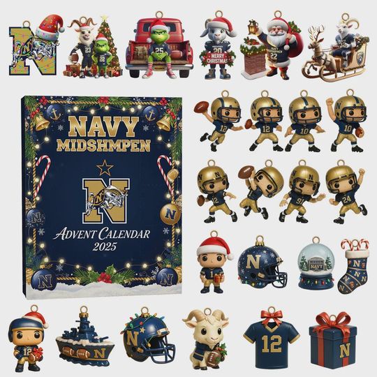 Discover Navy Midshipmen Inspired Advent Calendar 2025  Military Academy Holiday Countdown Box, 24 Mini Surprises for Fans & Collectors