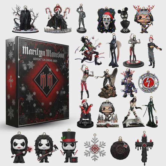 Discover Marilyn Manson Inspired Advent Calendar 2025  Gothic Rock Fan Holiday Countdown Box, 24 Collectible Figures & Dark Christmas Gift