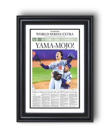 Discover 2025 Los Angeles Dodgers "YAMA-MOJO!" World Series Champions Framed Newspaper