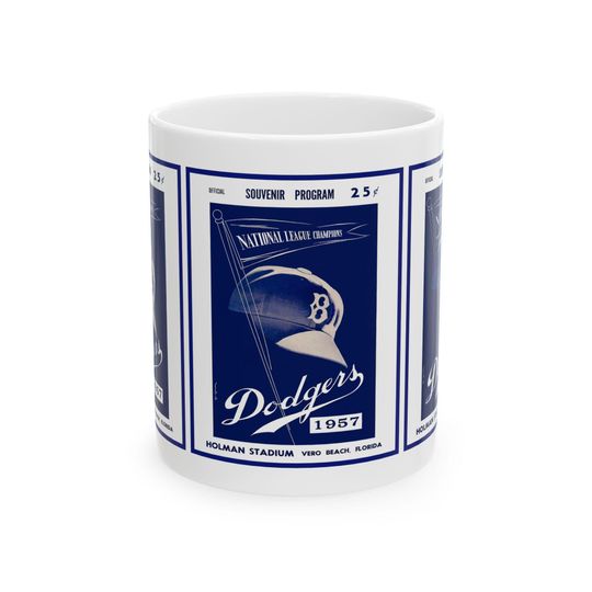 Vintage Baseball Spring Training 1957 Brooklyn Dodgers Ceramic Mug, Sports Fan Gift, Baseball Collectible, Baseball Memorabilia, Sports