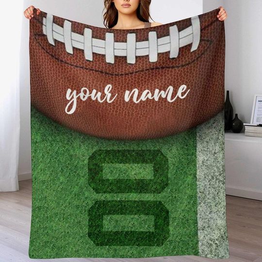 Discover Personalized Football Blanket, Custom Sports Blanket for Fans and Coaches