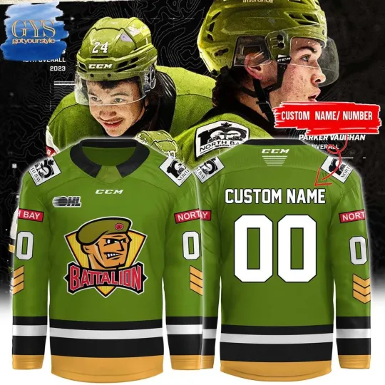 Discover Personalized North Bay Battalion New 2025 Hockey Shirt Men's Fan Gear Xmas Gift