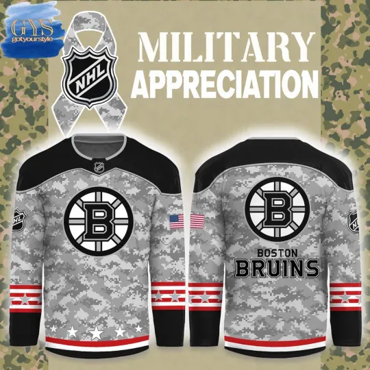 Boston Bruins National Military Appreciation Month Hockey Shirt