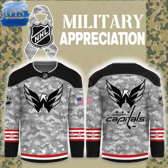 Discover Washington Capitals Military Appreciation Month Hockey Shirt Gift