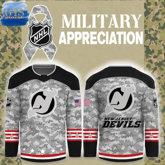 Discover New Jer.sey Devils National Military Appreciation Month Hockey Shirt